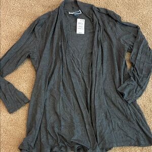 Karen Scott Dark Gray Open Cardigan